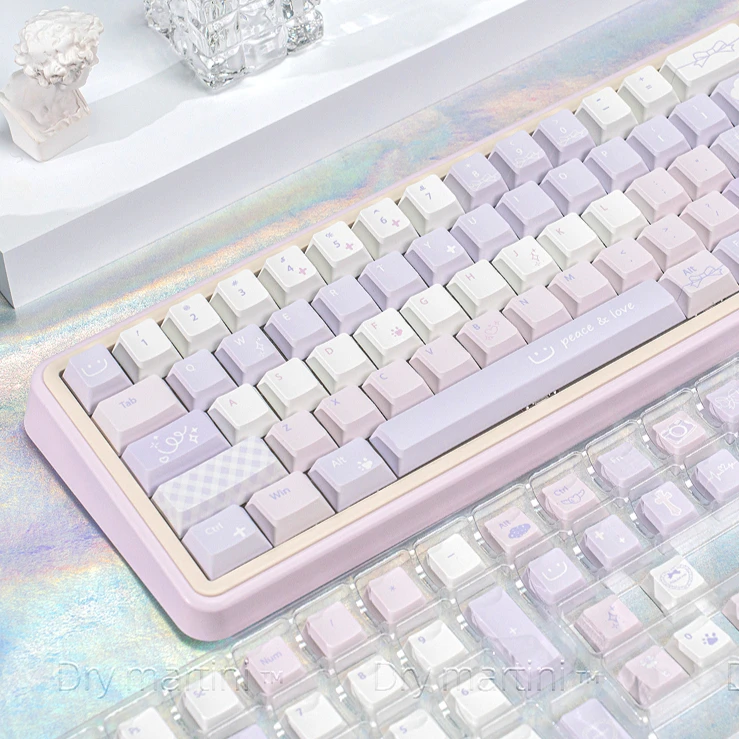 

Unfinished Words Keycap Original Mechanical Keyboard PBT Ball Cap Minimalist Dream Purple 61 68 75 87 100 108