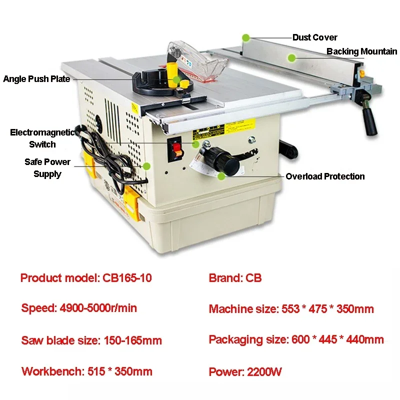 Sliding Wood Cutting Table Saw Wooden DIY Electric Saw Angle Adjustable Dustless Miter Saw