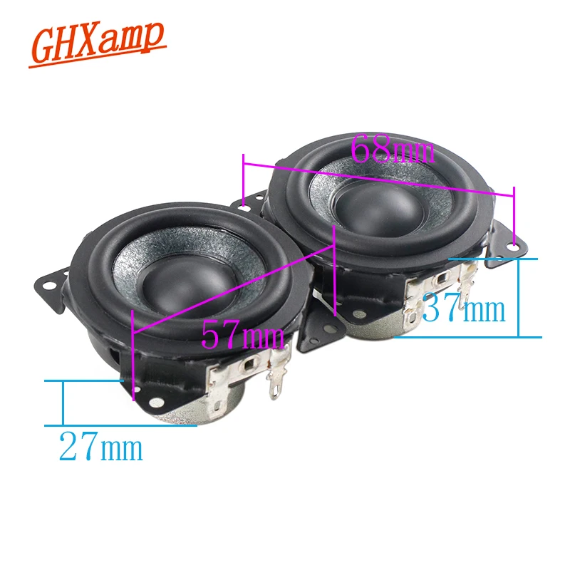 GHXAMP For SONY SRS XB31 Speaker High-end 2 inch 56mm Full Range Neodymium 4OHM 16W Super Poison Special Mica Paper Cone 2PCS