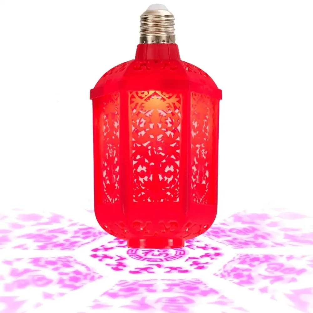 

LED New Year Lantern 7-Colorful E27 Bulb Socket Chinese Fuzi Light Bulb Red Automatic Atmosphere Lamp Spring Festival
