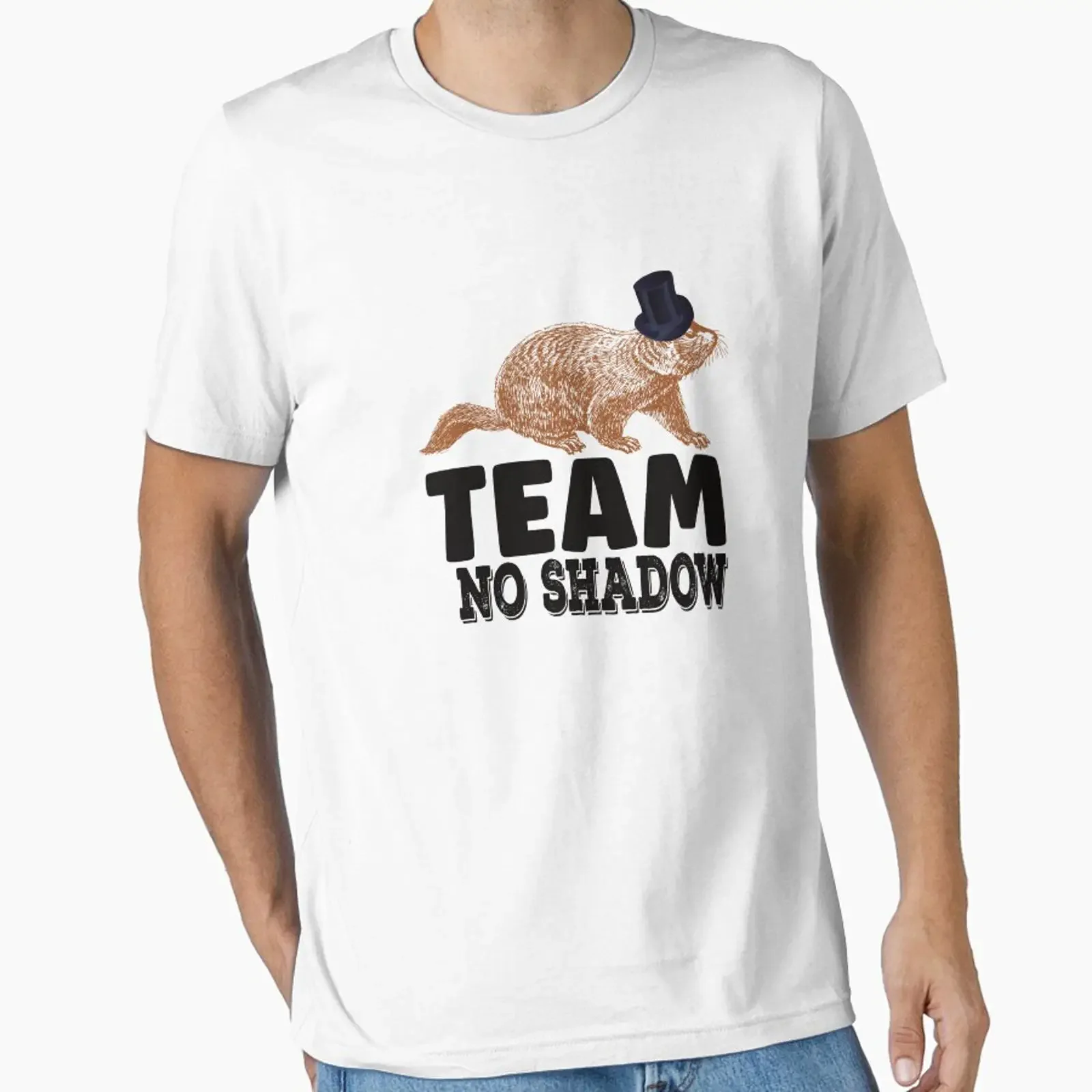 Team No Shadow Funny Groundhog Day Lover Essential T Shirt vintage Washed homme designer clothes Versatile Stretched graphic