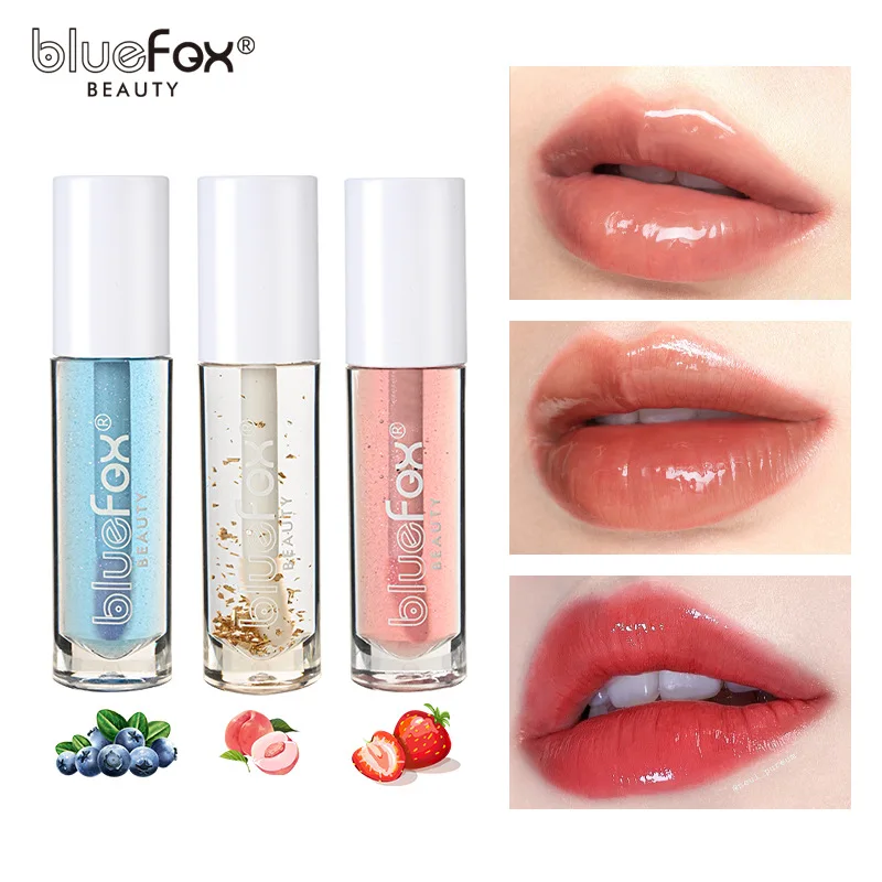 

New Color Changing Pearl Lip Oil Lip Gloss Moisturizing and Moisturizing, Easy to Color Transparent, Rich Lips, Water Glitter