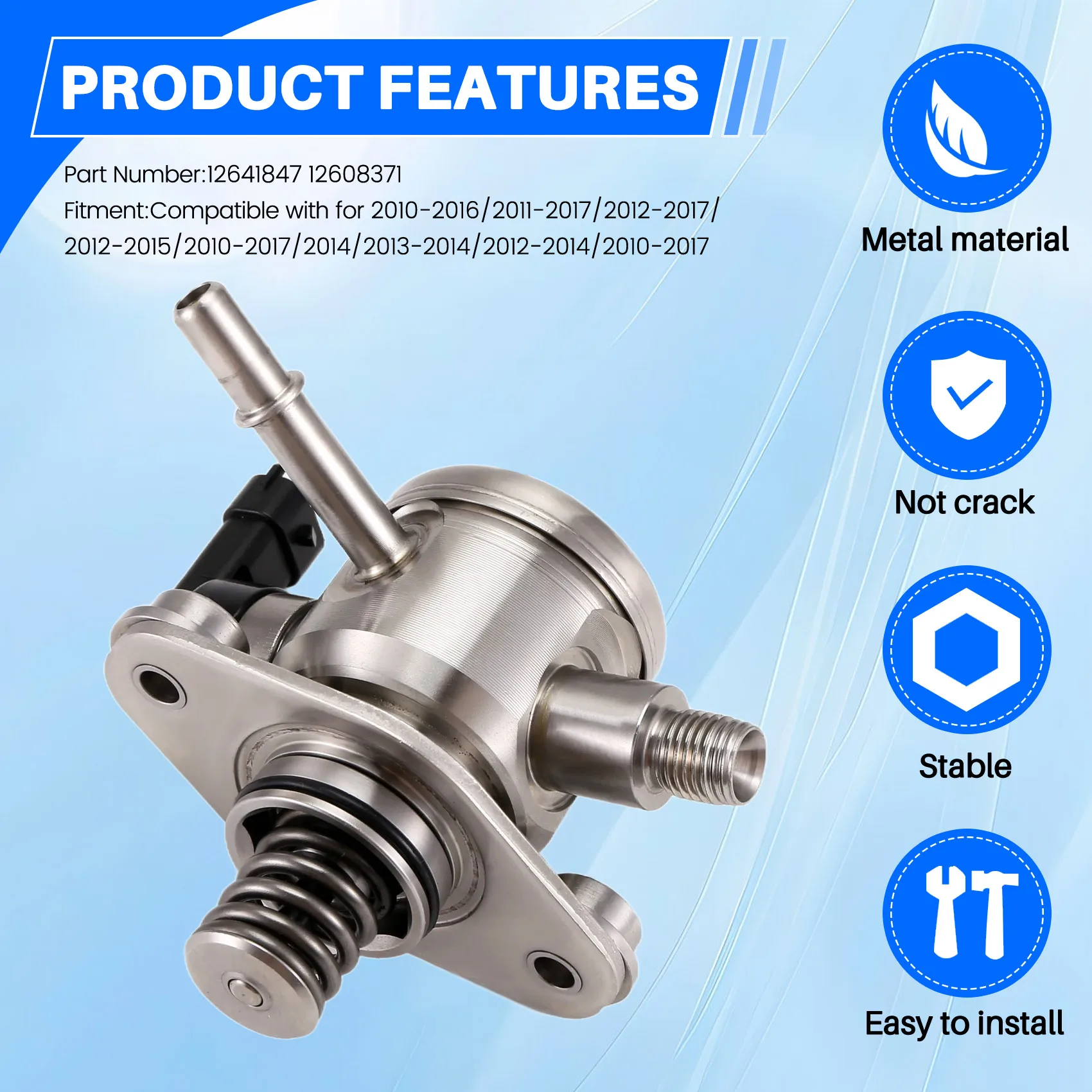 

12641847 Direct Injection High Pressure Fuel Pump For Buick Captiva Lacrosse 12608371