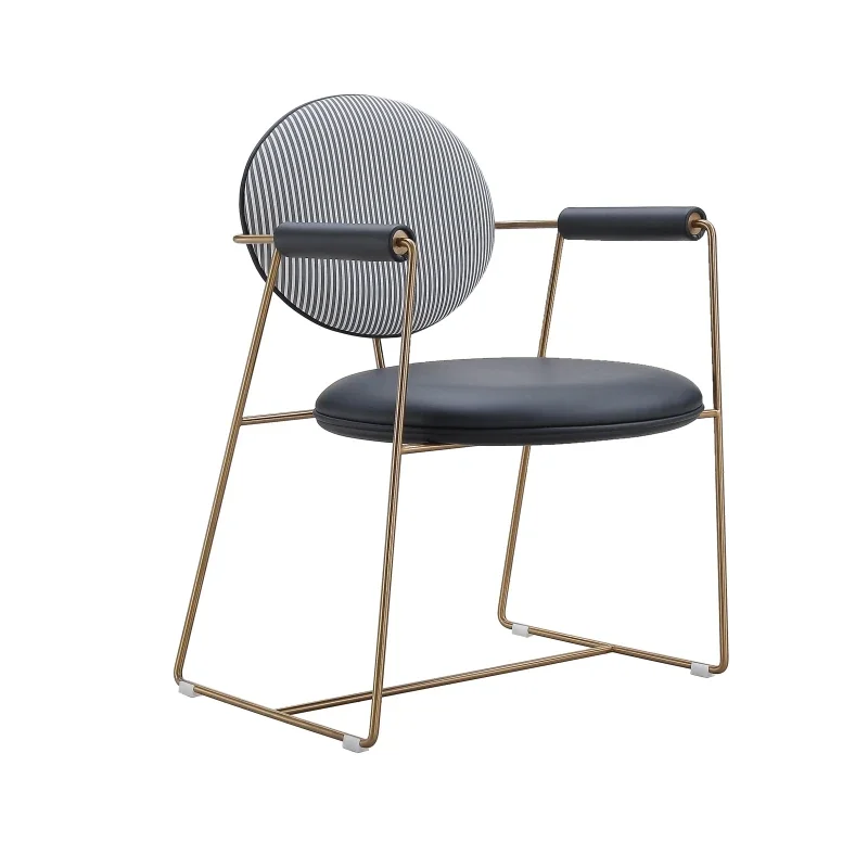 

Горячая современная мебель для дома, каркас из нержавеющей стали, кожаный обеденный стул из микрофибры с подлокотниками