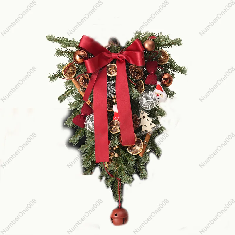 

New Christmas upside down tree Christmas wreath wall hanging holiday villa door decoration