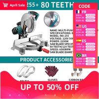 80 teeth/120 teeth Mitering Chop Saw/Heavy Duty/Metal Cutting Powerful 15A / 6000 Rpm Mitering Base & Blade 2200W
