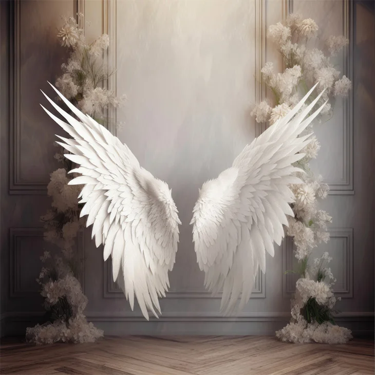 Mehofond Photography Background Elegant White Angel Wings Adult Birthday Wedding Maternity Portrait Decor Backdrop Photo Studio