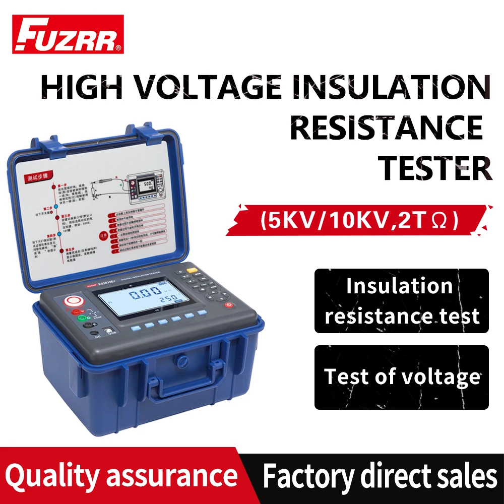 FUZRR ES3035E + 10KV مقياس مقاومة العزل Megohmmeter 0.01Mohm2000Gohm مع علبة ألومنيوم
