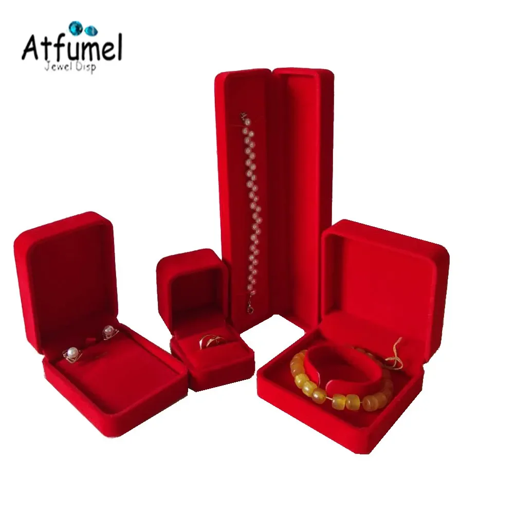 Fashion Velvet Ring Box Earrings Holder Necklace Pendant Bracelet Jewelry Storage Case Wedding Bangle Organizer Gift Package Box