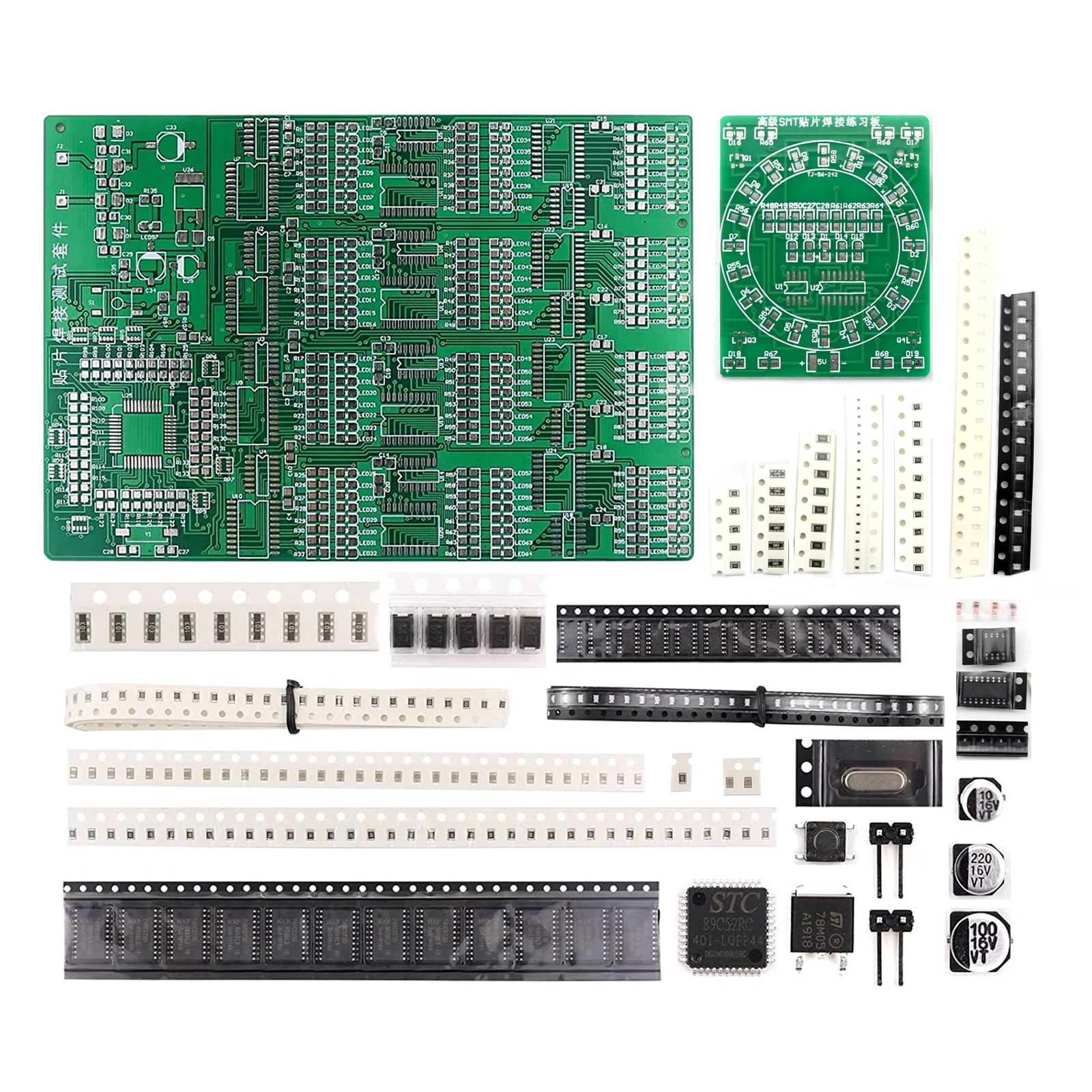 Imagem -02 - Prática de Solda Conjunto de Duas Peças Placa de Circuito Smd Led Componente Eletrônico Smt Faça Você Mesmo Kit Pcb Ferramentas de Projeto Kit de Solda Básica