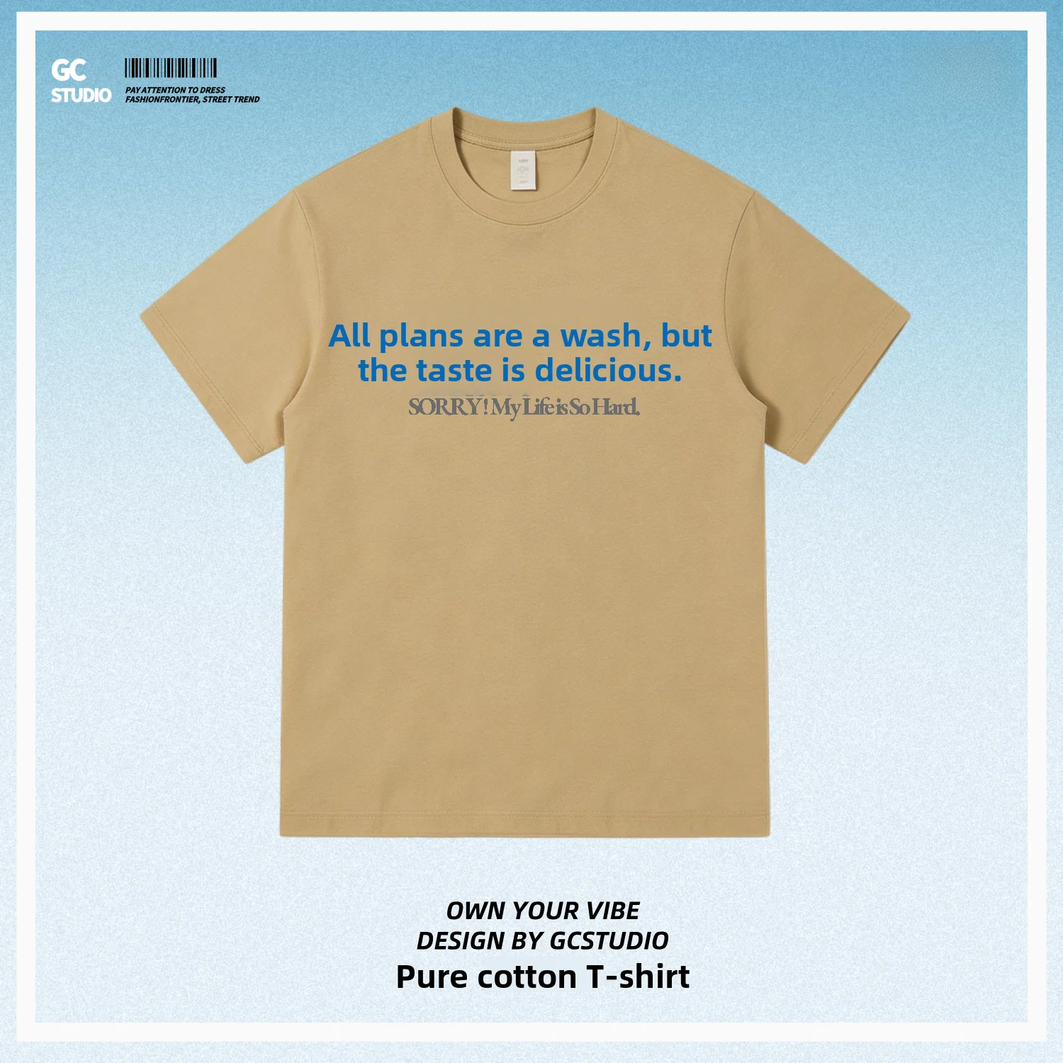 Plan Ruined Heavyweight Cotton Unisex Summer Sports Commute Short Sleeve T-Shirt Breathable Skin-friendly round Neck Casual S...