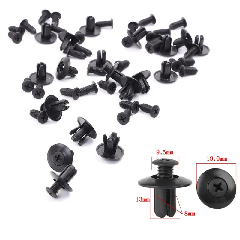 20/50Pcs Car Auto Plastic Expansion Rivets 8mm Hole Fastener Fender Bumper Rivets Fasteners Clips Auto Car Accessories