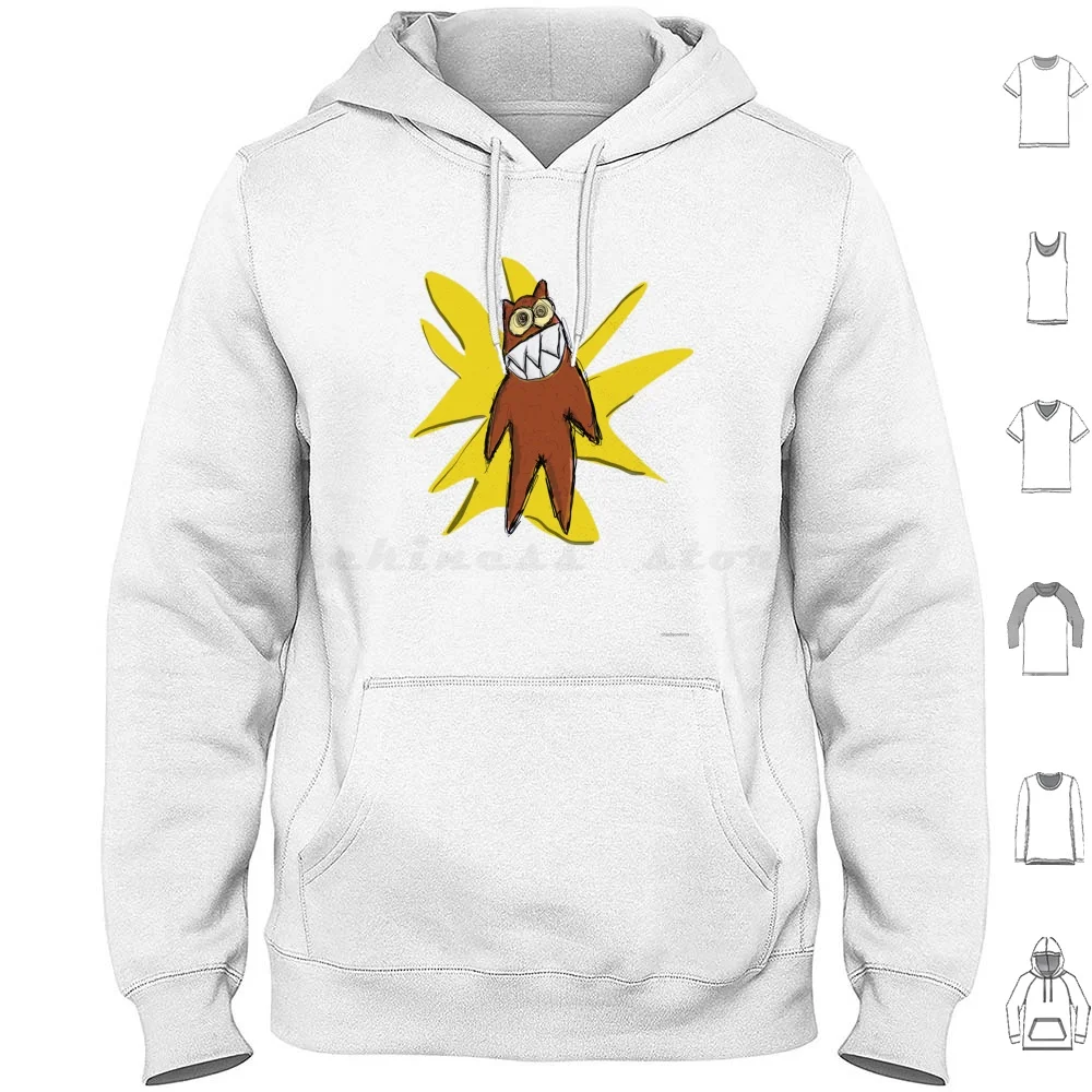 Grimace Hoodies Long Sleeve Doodle Creature Grin Eerie Creative Sketch Radiohead Staring