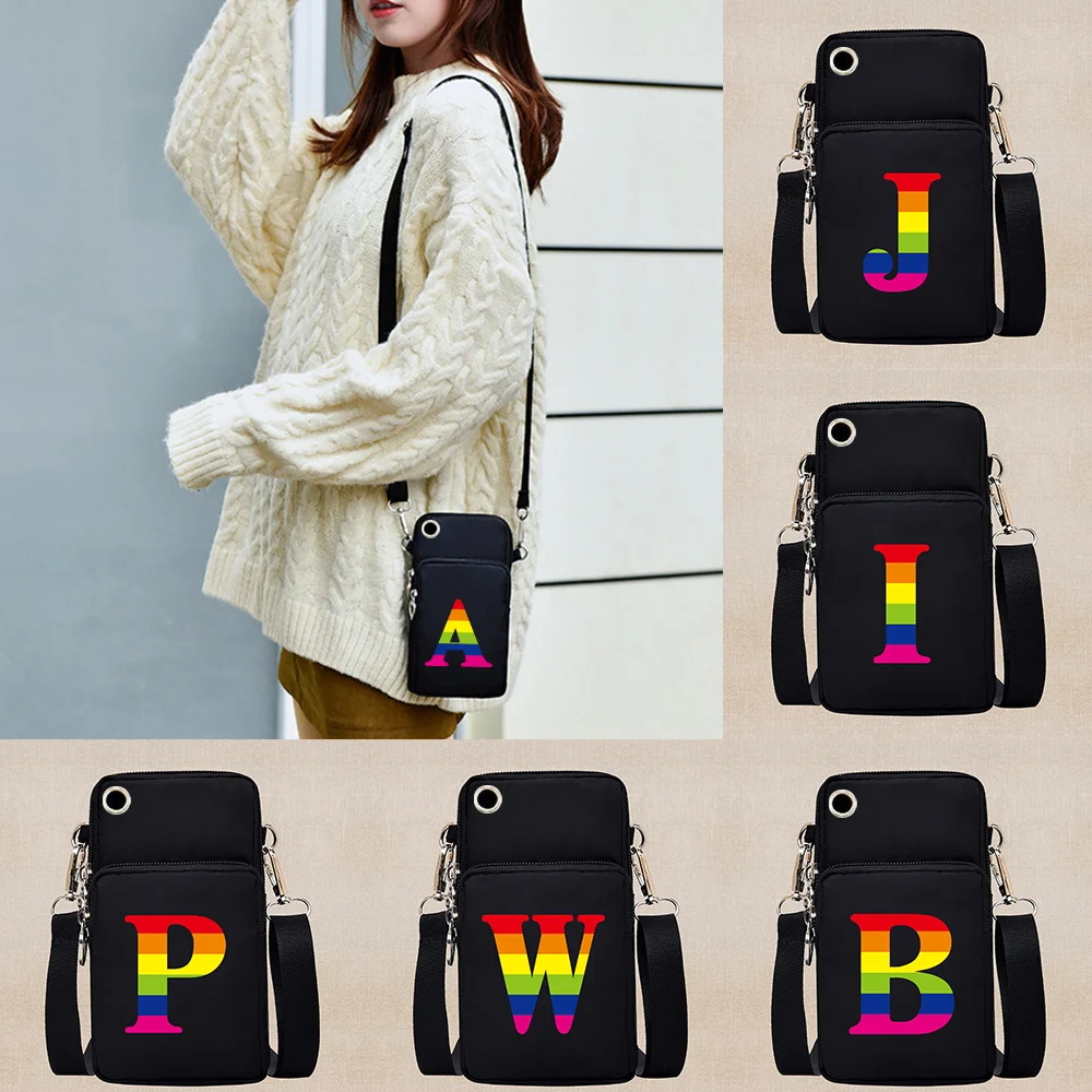 Universal Mobile Phone Bag for Samsung/iPhone/Huawei/HTC Case Outdoor Arm Bags Shoulder Rainbow Pattern Sports Pouch Pocket