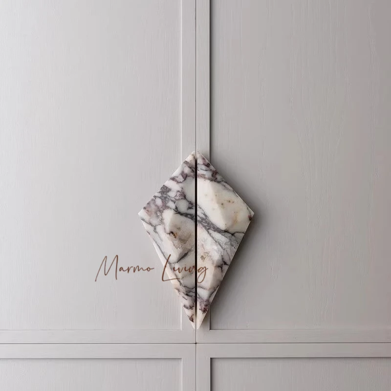 

Italian light luxury style 100% natural marble handle designer model room high-end hotel villa creative home decoration handle