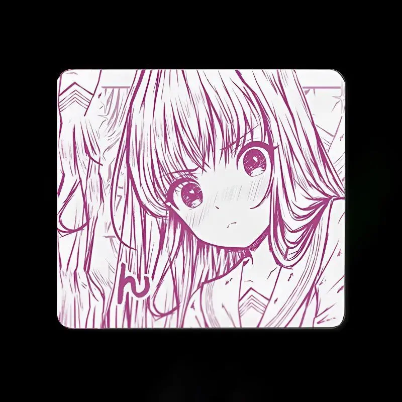 Pc Gaming Pink - Pink Manga Grumpy Girl Pattern Rubber