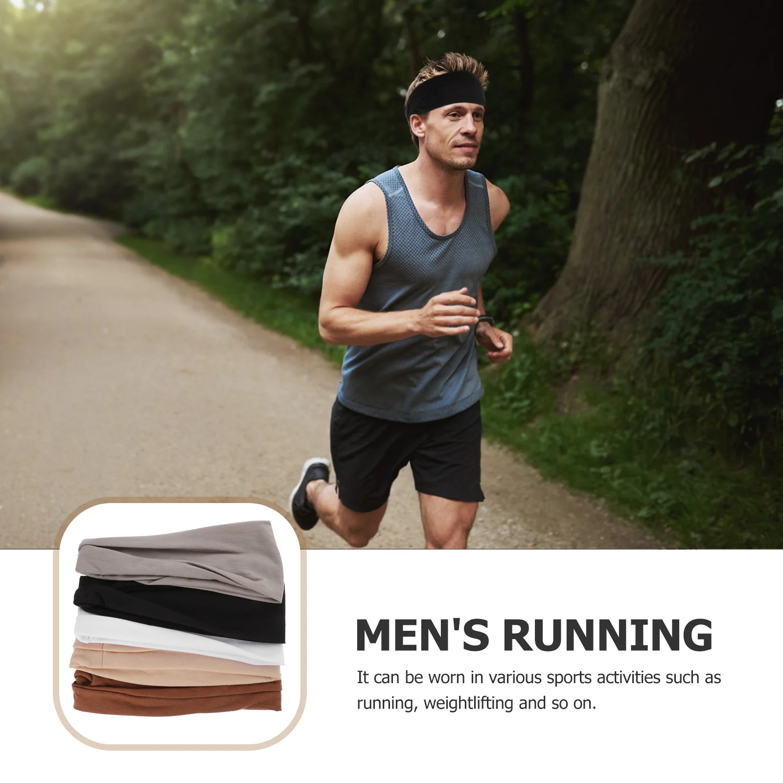 5 szt. Elastyczne opaski na głowę pochłaniające pot, oddychające opaski sportowe do ćwiczeń, jogi, dla kobiet, wygodne, dopasowane akcesoria do włosów