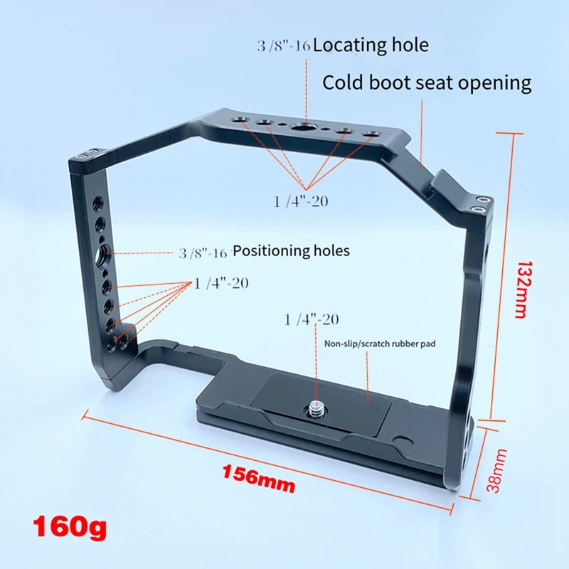Camera Cage Aluminum Alloy Camera Video Cage Arca Quick Release Slot Video Stabilizer Mount For Nikon Z8 Camera