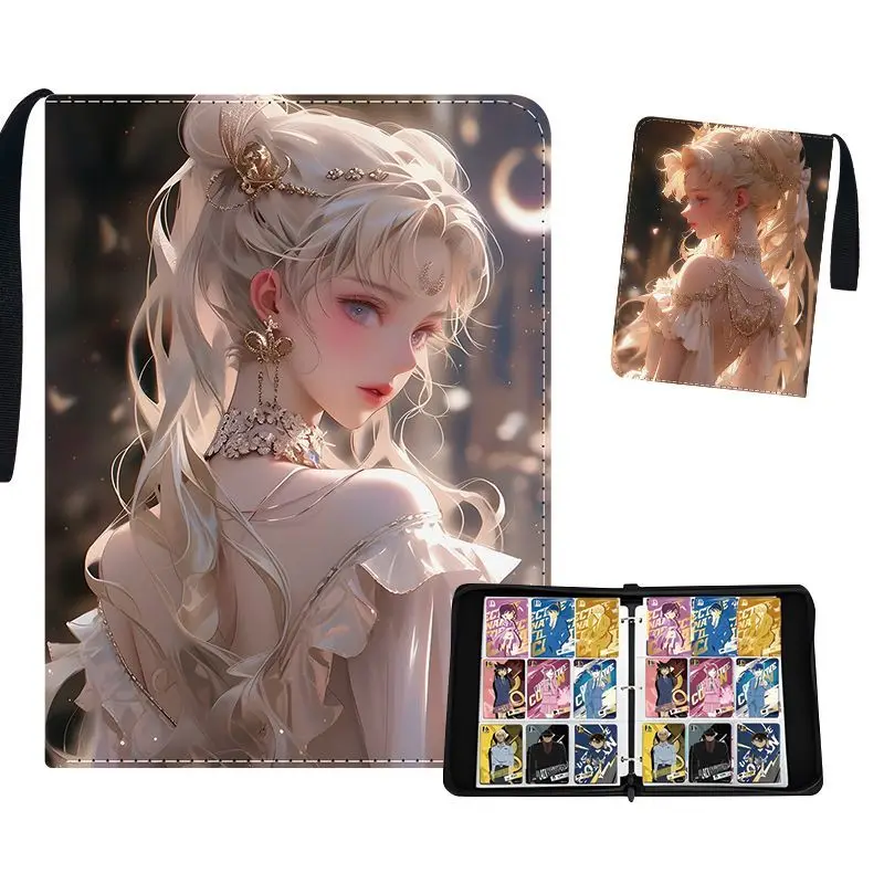 Sailor Moon Card Binder Book Collection Cards Holder Anime Card Album with 50 Inner Pages Zipper Hold Up To 900 Cards Gift