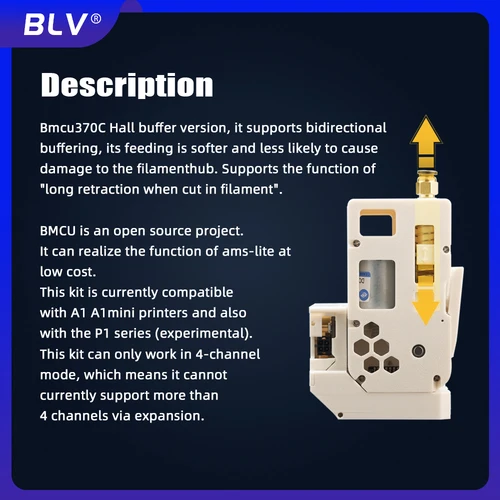 Imagen 2 del producto BLV BMCU 370C Soluciones AMS MMU de código abierto AMS lite 370 130 BMCU370 compatible con recarga automática de granja