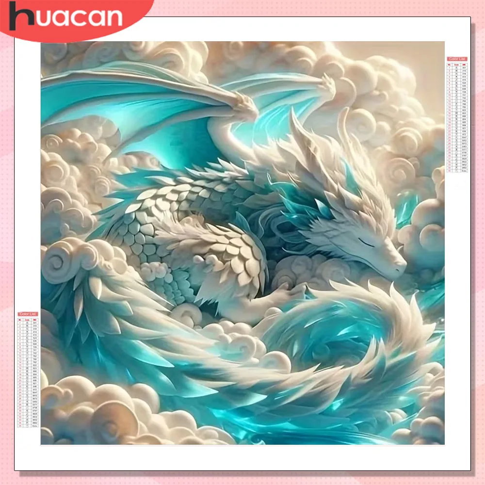 HUACAN Diamond Painting Kits Dragon Animal 5D Diy Diamond Mosaic Picture For Home Decoration Full Drill