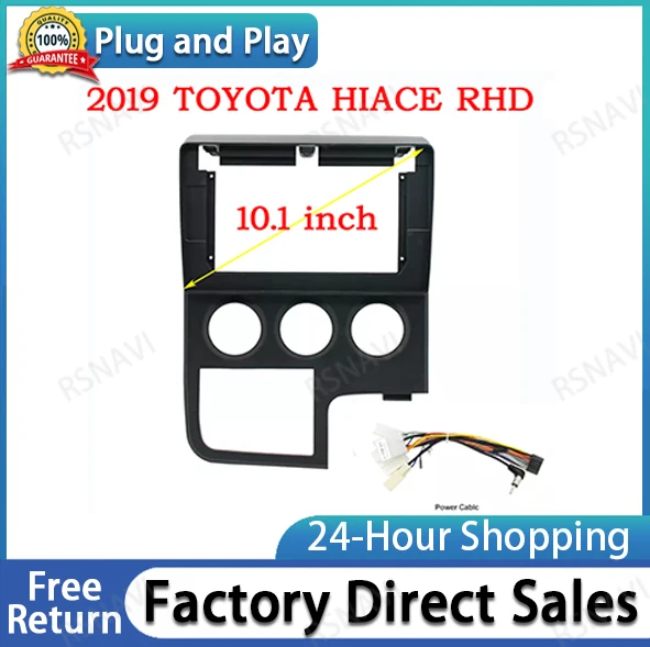 Car Accessoires 2 Din 10.1 Inch Radio Facia DVD GPS MP5 Panel Frame for Toyota Hiace RHD 2019+ Dashboard Mount Kit