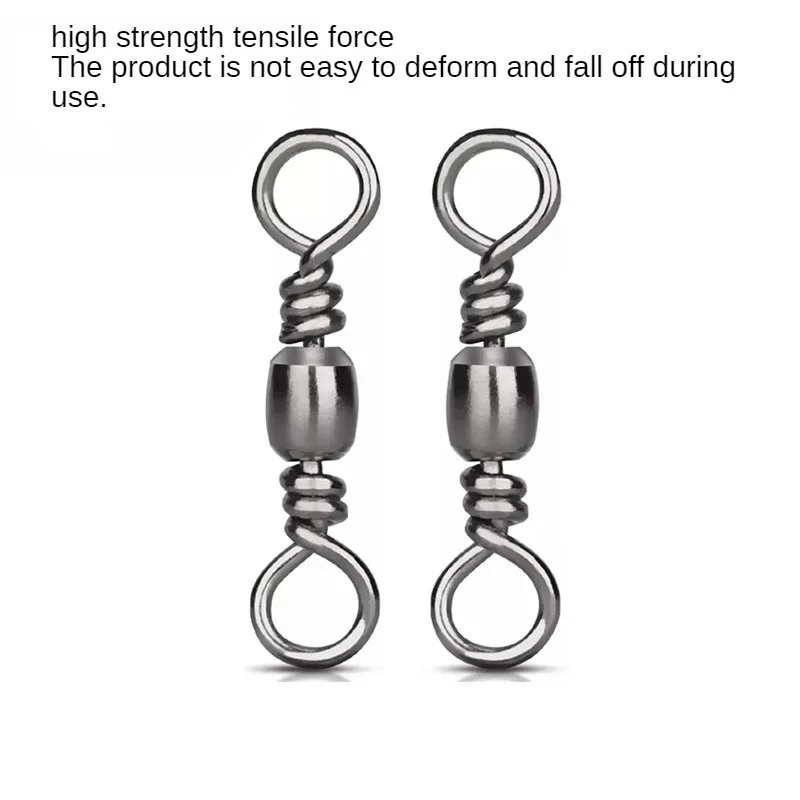 Conector de pesca barril giratório aço carbono mar ganchos conector para pesca marítima luer conector acessórios