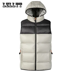 7XL Winter Men Hooded Jackets Sleeveless Vests Mens Casual Windproof Warm Vests Waistcoat Mens Spring Autumn Vest Jackets Male