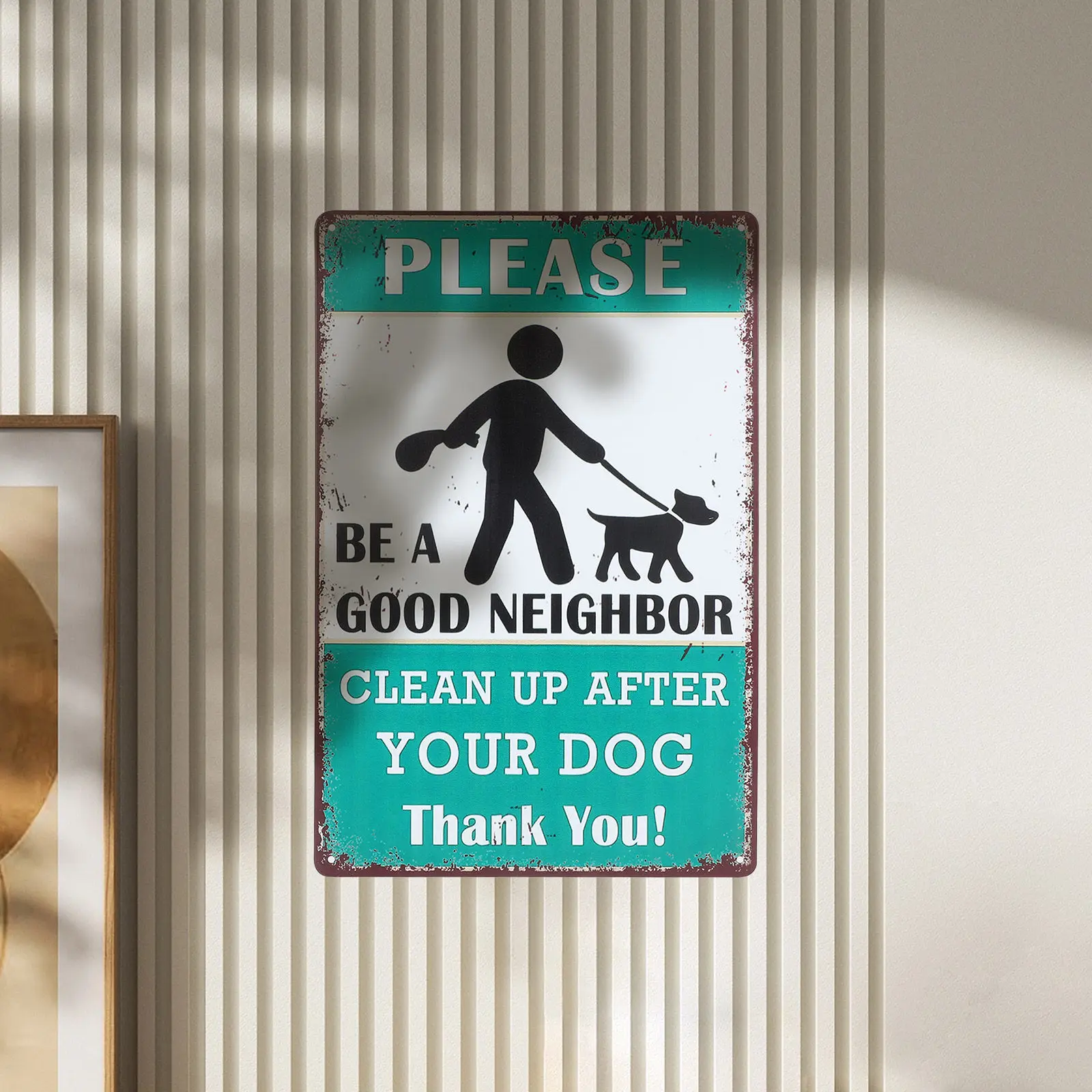 Please Clean Up After Your Puppy Metal Sign Tin Vintage Warning Sign for Lawn Yard Garden Decor
