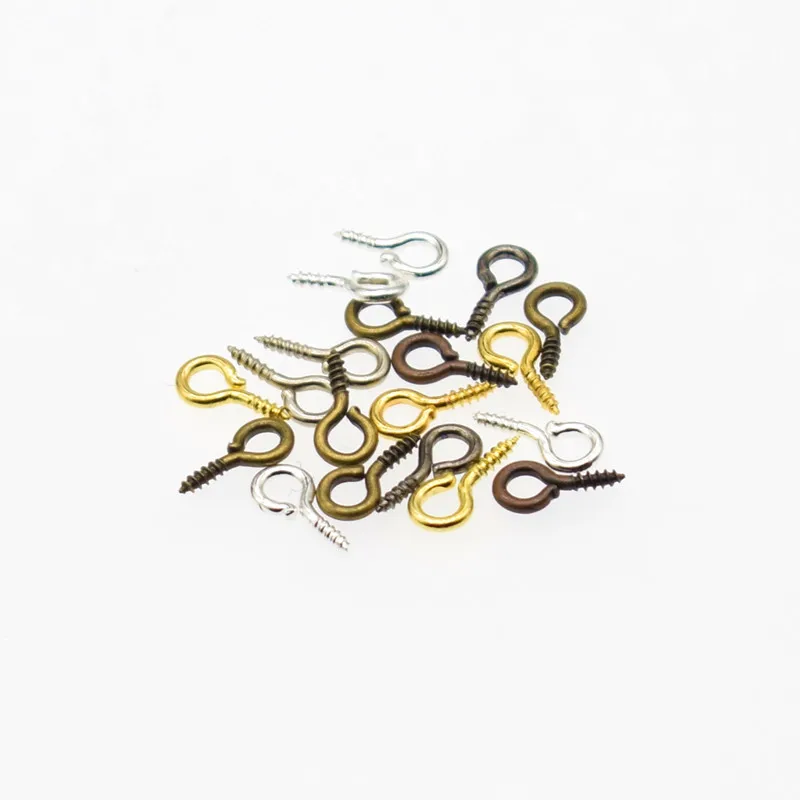 200PCS DIY Jewelry Findings Small Tiny Eyepins Hooks Eyelets Screw image 2