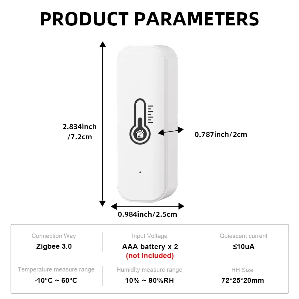 EWelink Zigbee3.0 Temperature Humidity Sensor Thermometer Hygrometer APP Remote For Alexa Google with Black or White