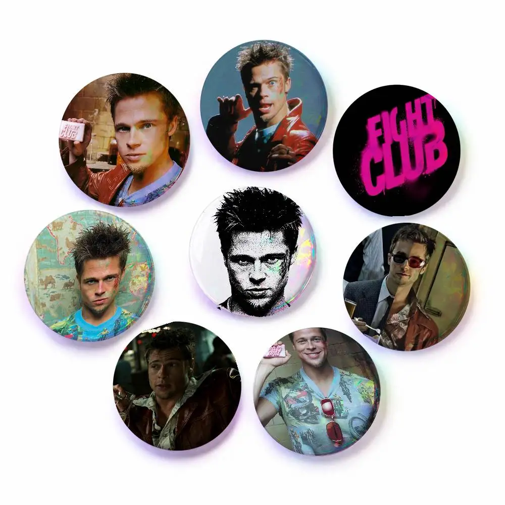 A-F-Fight Club Round Snap-in Brooches Rock Band Lapel Pins Badges Fan Collection Accessories Jewelry Handmade Gifts