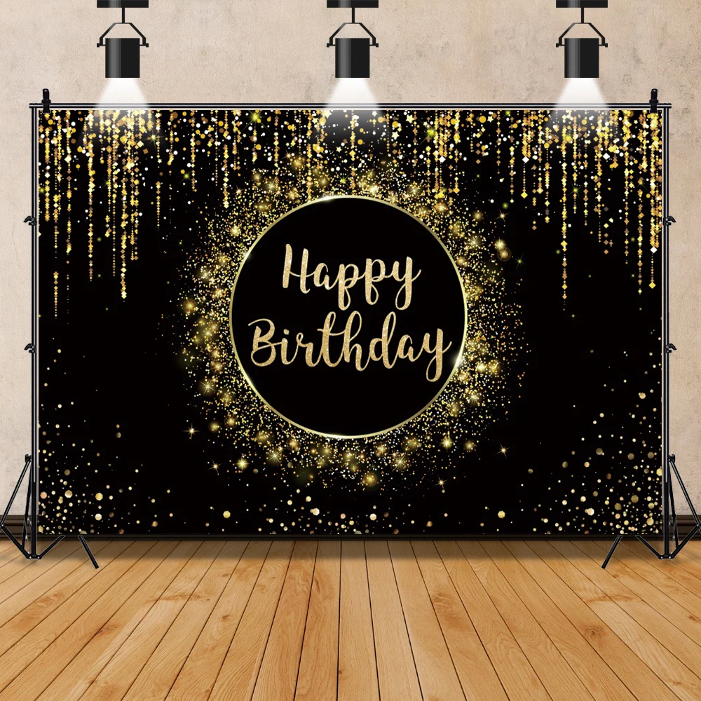 Dreamy Glitters Light Bokeh Shiny Golden Photography Backgrounds Birthday Party Wedding Backdrops Decor Portrait Photocall Props