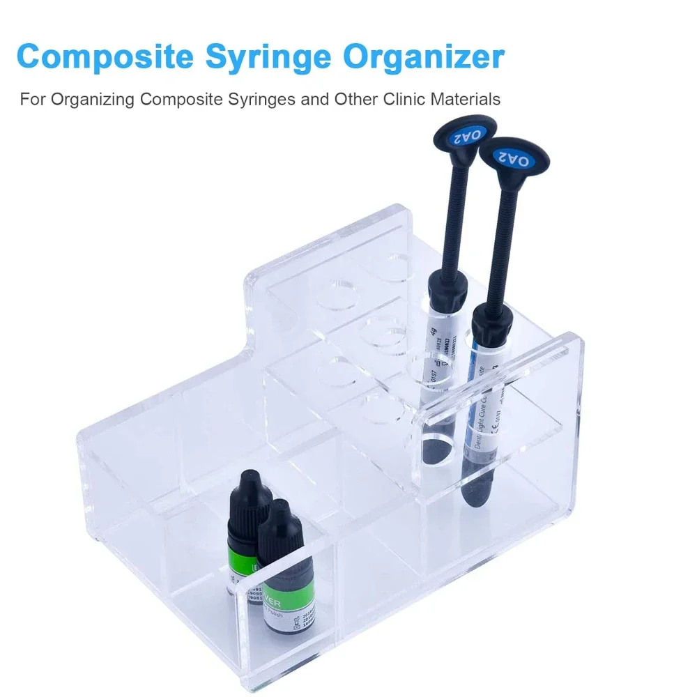 Dental Composite Syringe Organizer, Multi-Function Dental Syringe Holder, Resin Adhesive Applicators Organizer