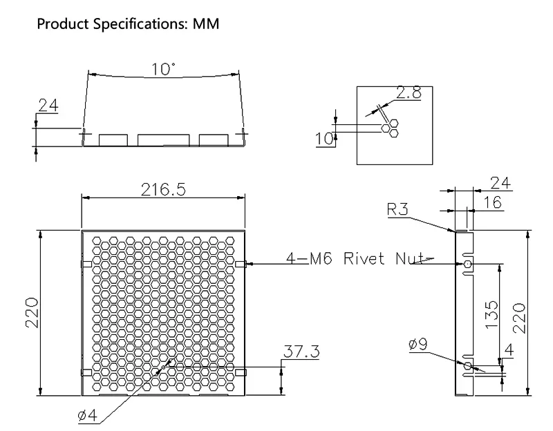 KR Professional Line Array-Lautsprecher, Metallschutzgrill, 20,3 cm – Detail 1