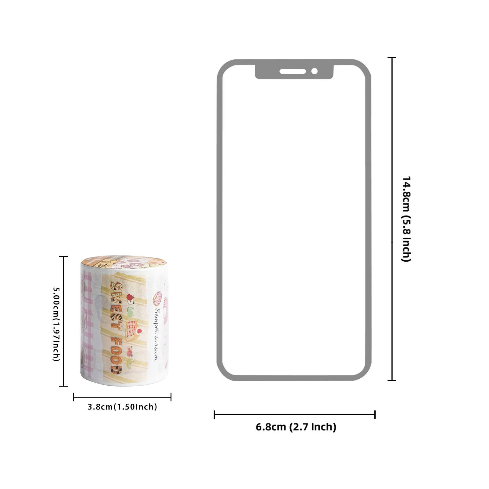 Etori Life Fragrant Bread Dessert Washi Tape 60Mm×2M Warm Brown Baking Food Style Decorative Tape for DIY Creative Stickers, Envelopes, Guitars, Bicycles, Helmets, Laptops, Office Decoration Accessories, Handmade Scrapbooking Supplies, Gift Paper Bags, Rich Colors, Perfect Stickers, Gifts for Friends, School Supplies, Back-To-School Season