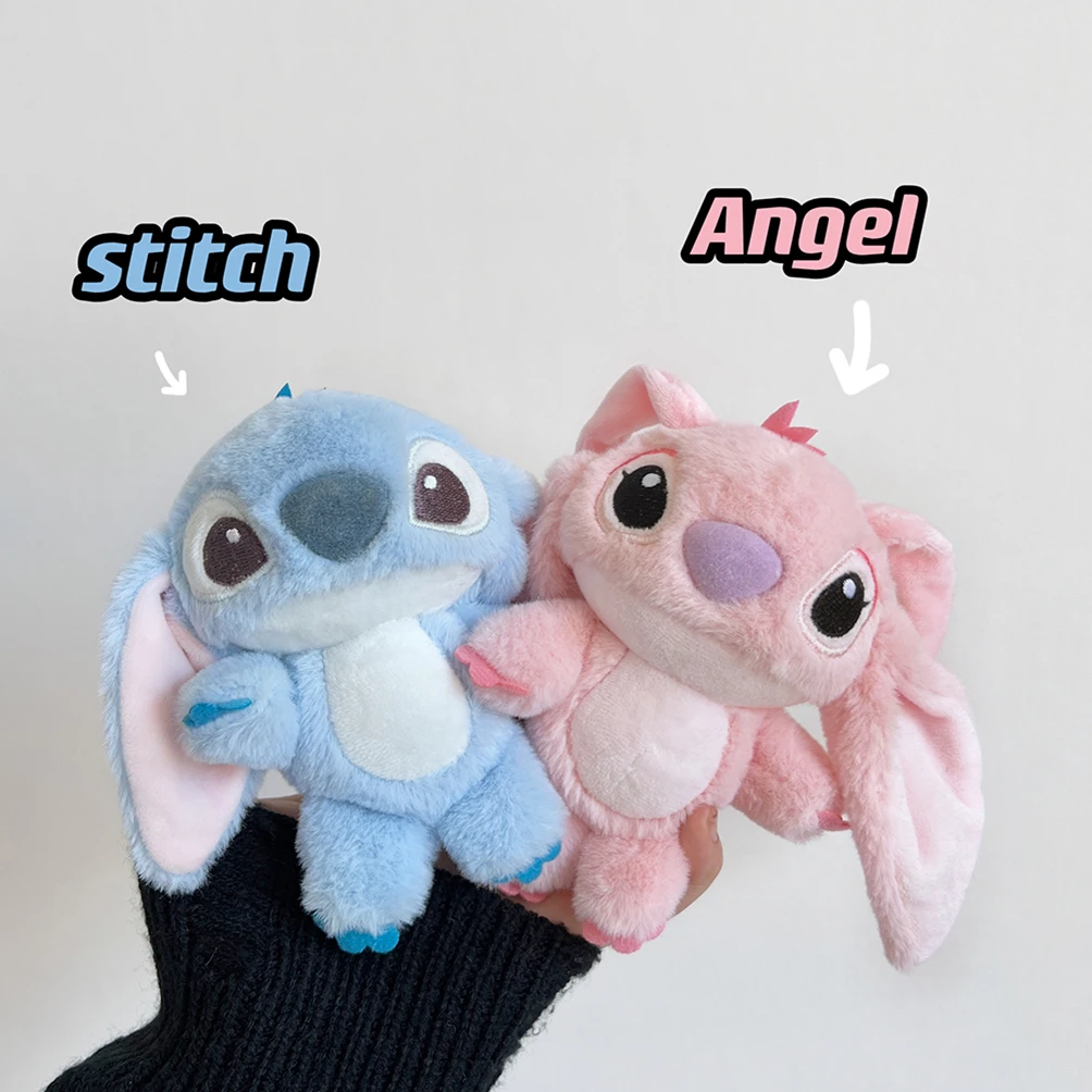 Disney-Lilo & Stitch Angel Plushies Angel Doll, brinquedo de pelúcia bonito, brinquedo de pelúcia, pingente de bolsa Anime, chaveiro para menina,