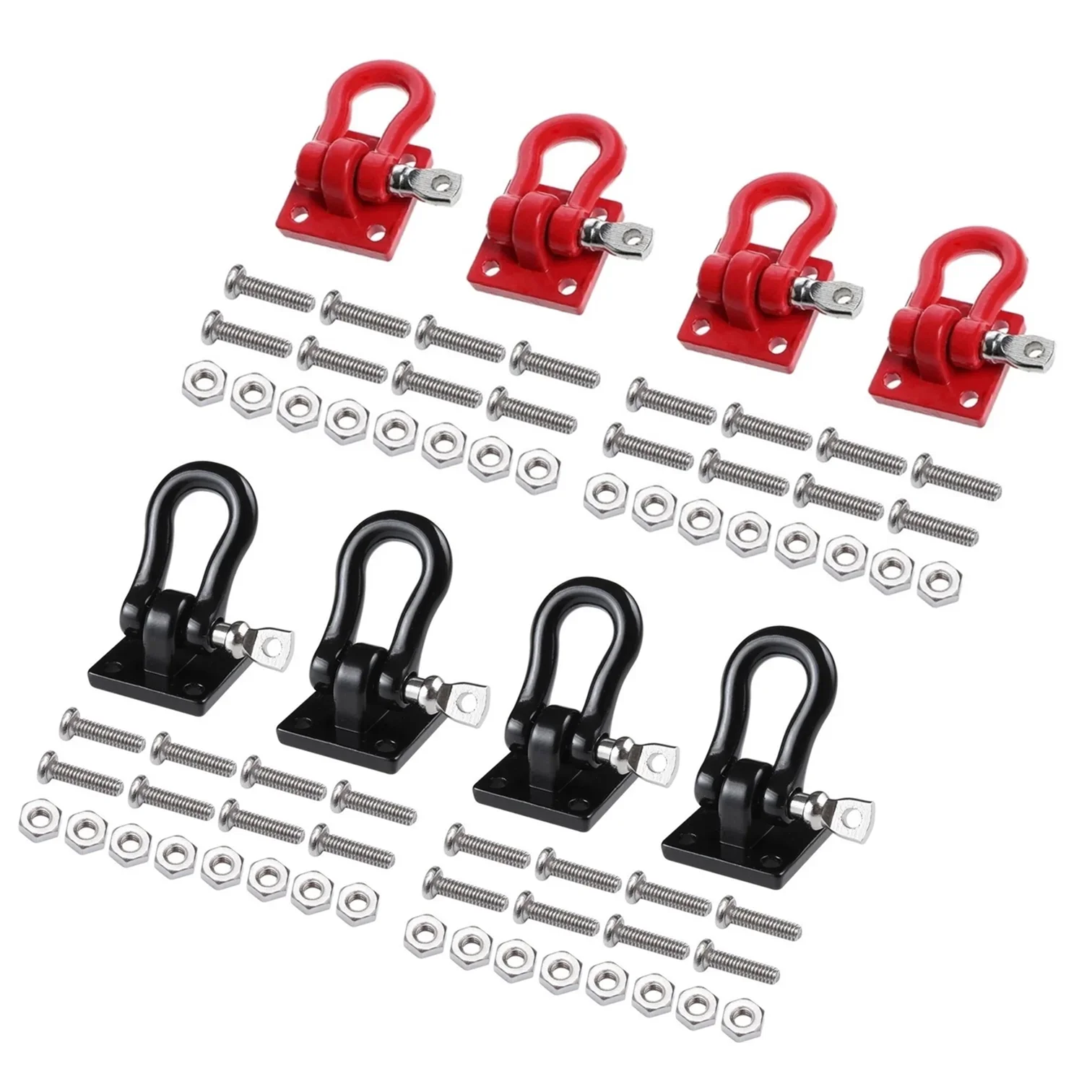 Metal Tow Hooks & Shackles for 1/10 RC Crawler Car - Universal Fit for Traxxas TRX4 Axial SCX10 RC4WD - Off-Road Upgrade Parts
