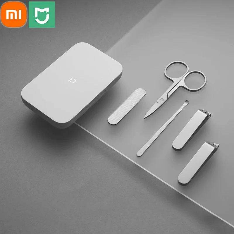 5 in 1 Xiaomi Mijia 420 tagliaunghie in acciaio inossidabile Pedicure Care Trimmer lima portatile con guscio di stoccaggio antispruzzo