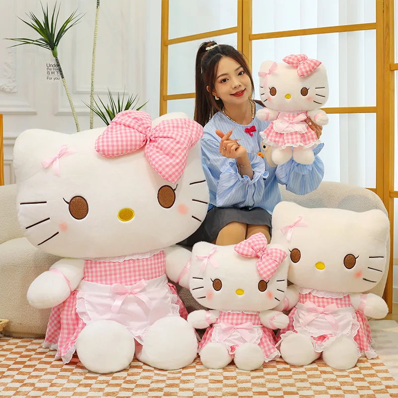 65cm Sanrio 헬로 키티 애니메이션 헬로 키티 인형 장난감 플러시 소프트 베개 소녀 생일 선물 Kawaii 헬로 키티 봉제 인형