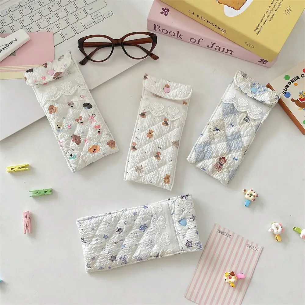 New Cartoon Pattern Glasses Storage Bag Anti Pressure with button Sunglasses Case Gift Dustproof Glasses Protective Cover Travel