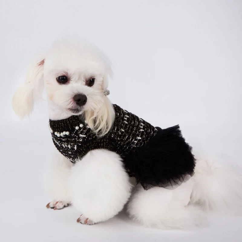 

Платье для собак для девочек, зимняя одежда для домашних животных, платья Yorkie Shih Tzu, мальтийский померанский шпиц, пудель, бишон фризе, одежда для шнауцера, одежда для собак