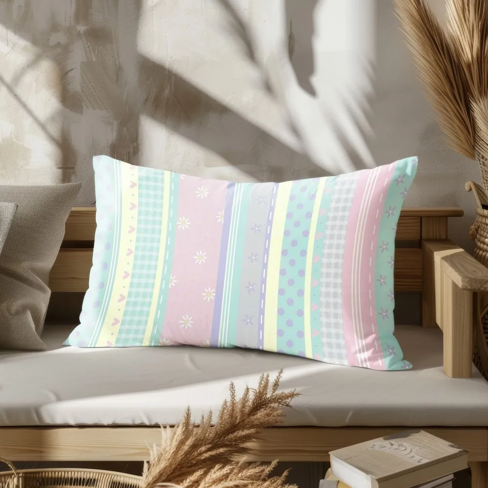 Home Decor Colorful Floral Patterned Pillowcase Suitable For Sofa Bedroom Car Pillow Cover Cushion Rectangular Back Cushion