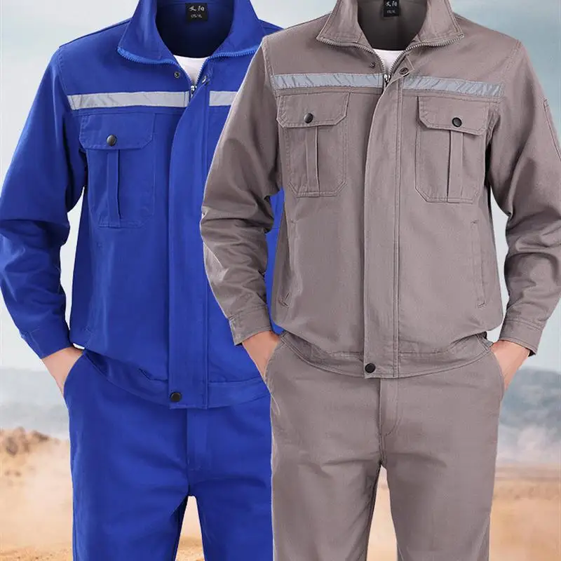 

Pure Cotton Welding Workwear Suit Men's Women's Protective Clothing Construction Site W Reflective Workwear Spr...