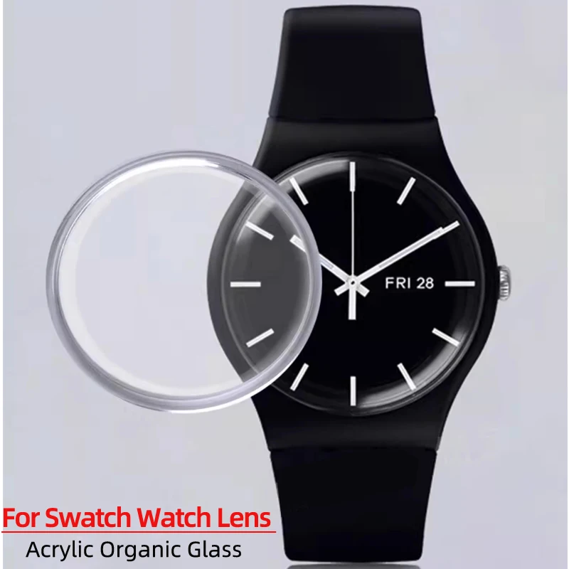 19.6 29.2 34.6 37.9 41.5mm Repair Parts For Swatch Men women watch Mirror Lid With Step Date Window Acrylic Lens Organic Glass
