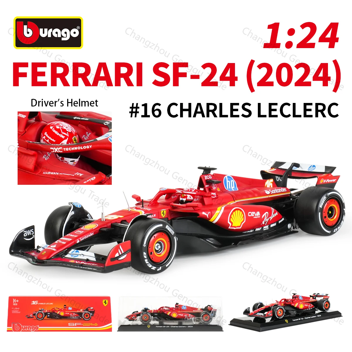 Модель-автомобиля-bburago-1-24-ferrari-2024-sf24-sf23-f1-75-f1-racing-charles-leclerc-статическая-литая-модель-из-сплава