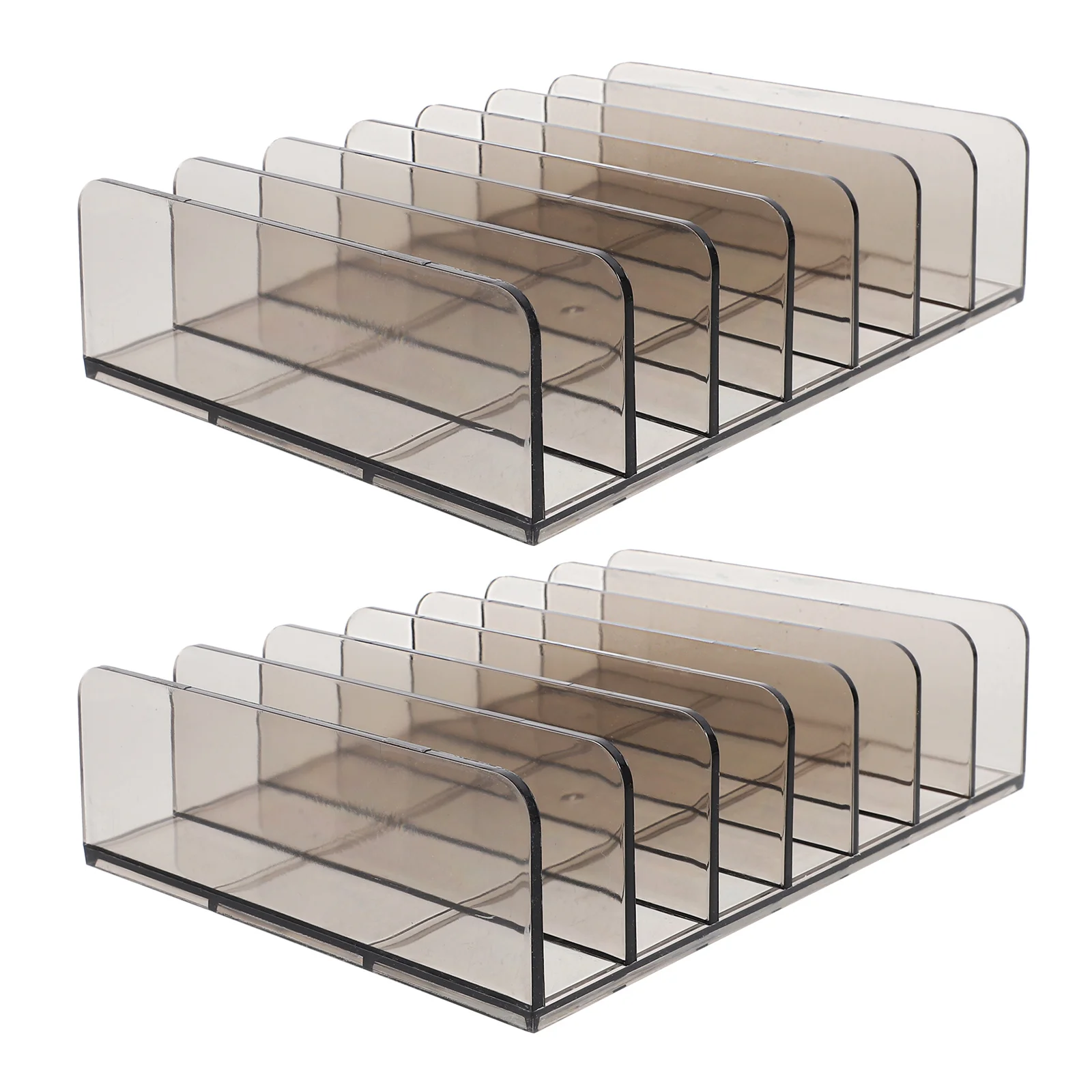 2 stücke Bargeld Tablett Grau Transparent Acryl Geld Organizer Für Registrierkasse Kasse Schreibtisch Lagerung Multi-Grid Box Tragbare Währung