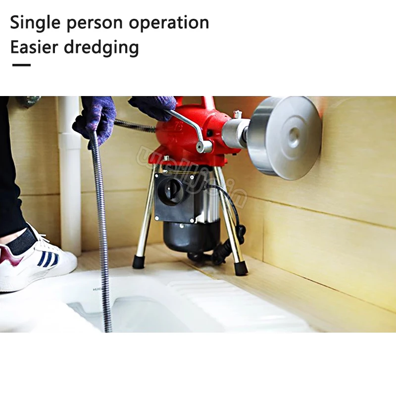 Imagem -05 - Máquina de Dragagem Automática Dragagem de Tubulação Elétrica Ferramentas de Esgoto Profissionais Limpar Toalete Bloqueio Drenar Máquina de Limpeza 1pc Gq80