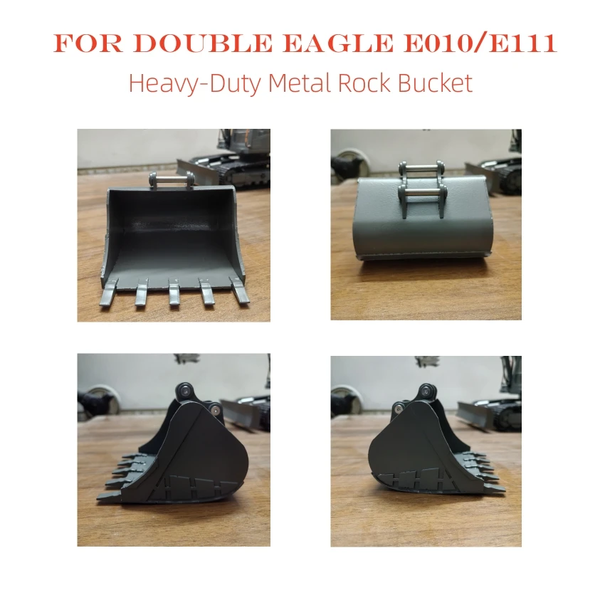 

For Double Eagle E010/E111 Heavy-Duty Metal Large Rock Bucket Hydraulic Excavator Conversion Parts RC Car Toy Accessories