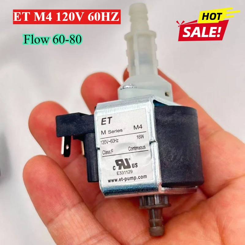 

Электромагнитный насос ET M4 AC120V 127V 16W 60HZ, микроэлектромагнитный насос типа M, самовсасывающий водяной насос переменного тока